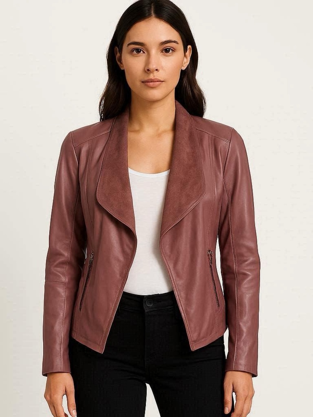 Women's Mauve Pleather Jacket